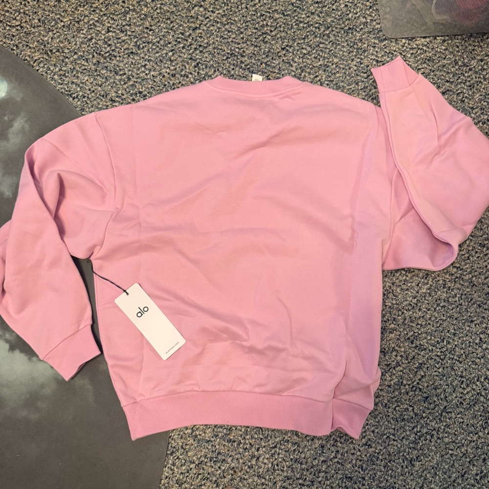 NWT ALO YOGA Accolade Crewneck Pullover Candy Heart Pink - Picture 4 of 6